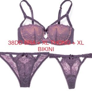 Adore me sexy NWOT 38DD bra with matching thong (NWT) and bikini